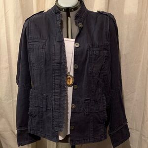 Blue Denim Military-Style Jacket